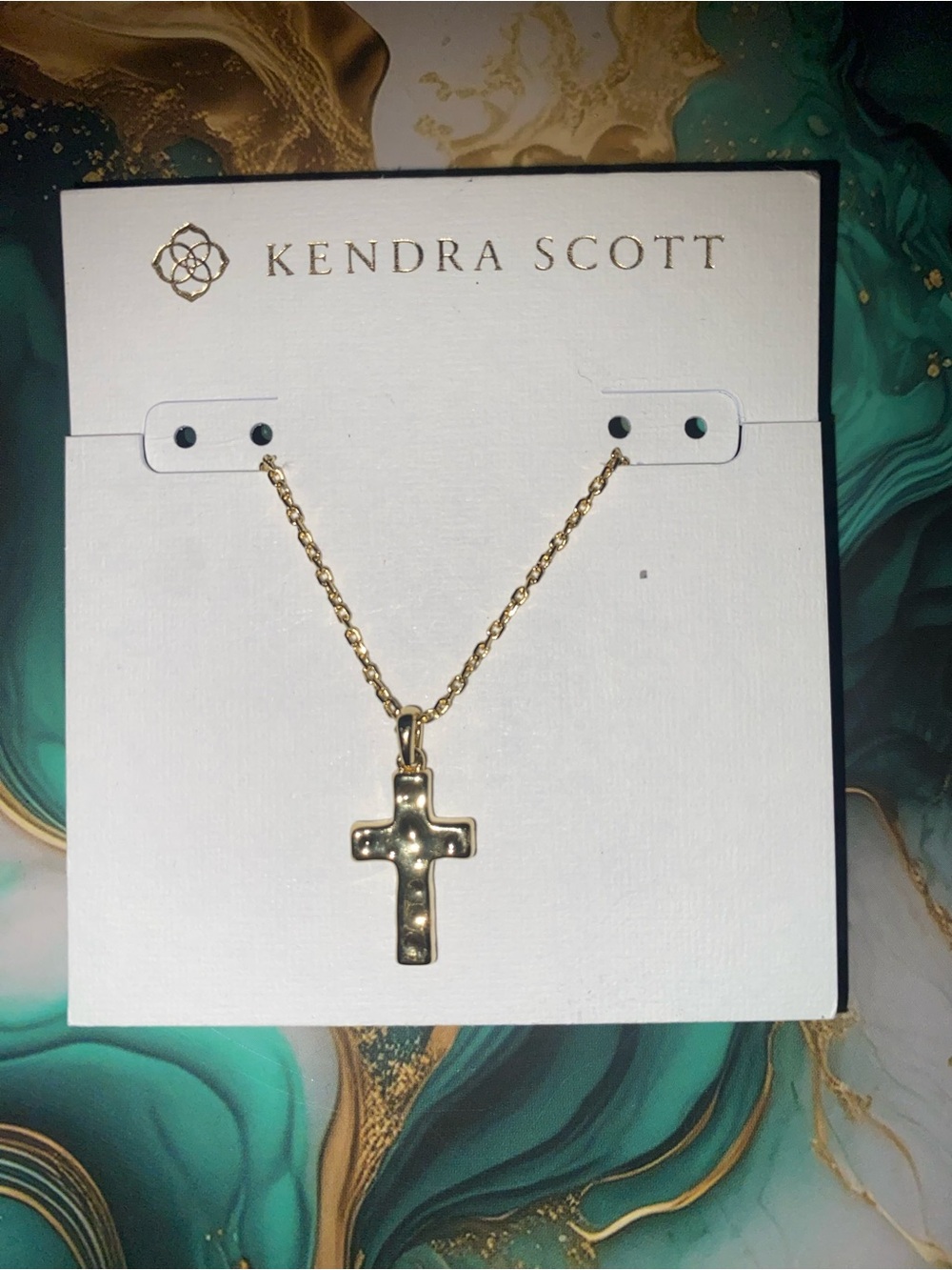 BNWT Kendra Scott Cross Pendant Necklace in Gold $75